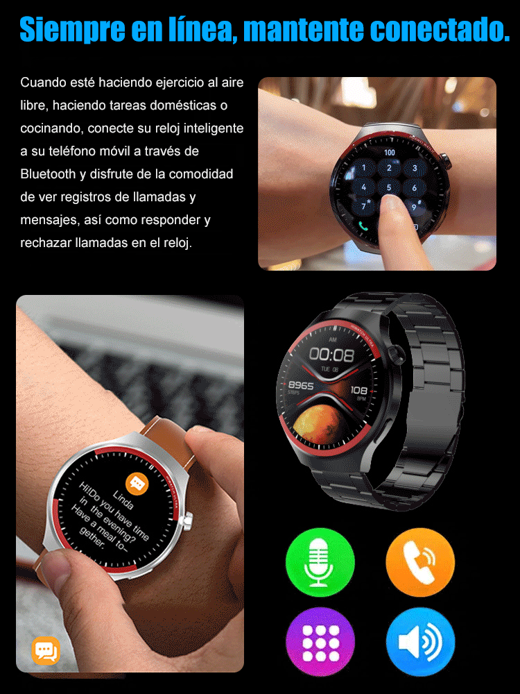 WATCH4PRO Exploración Espacial Reloj Inteligente de Pantalla Redonda