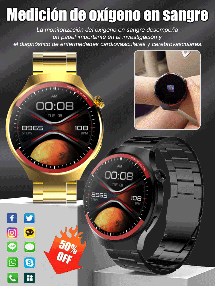 WATCH4PRO Exploración Espacial Reloj Inteligente de Pantalla Redonda