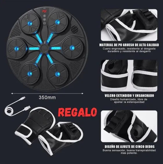 PANEL DE BOXEO MUSICAL BLUETOOTH + GUANTILLAS MMA DE REGALO
