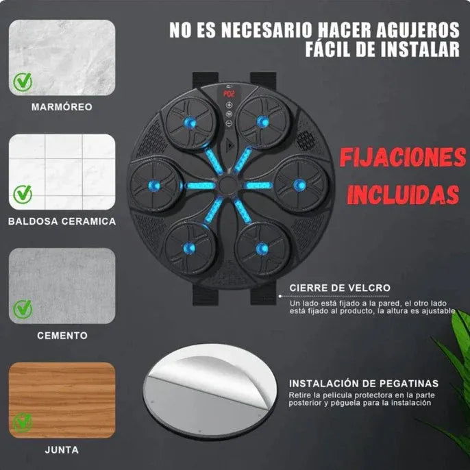 PANEL DE BOXEO MUSICAL BLUETOOTH + GUANTILLAS MMA DE REGALO
