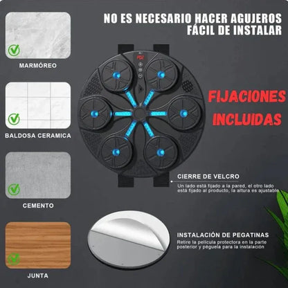 PANEL DE BOXEO MUSICAL BLUETOOTH + GUANTILLAS MMA DE REGALO